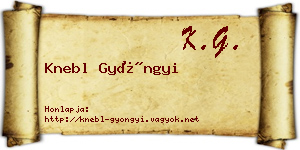 Knebl Gyöngyi névjegykártya